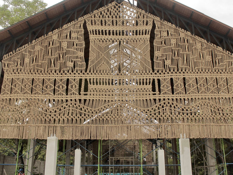 Agnes Hansella's intricate macrame wall hangings for Locca Beach House Bali.