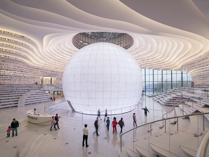 Inside China's ultramodern Tianjin Binhai Library, designed by MVRDV.