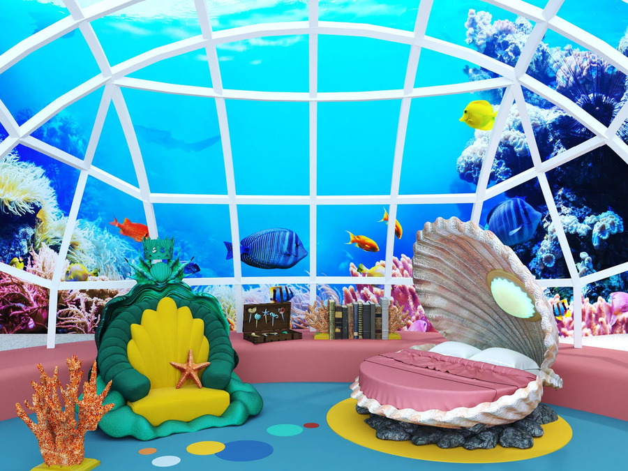 Princess Ariel's fantasy living room, as imagined by the minds over at money.co.uk.