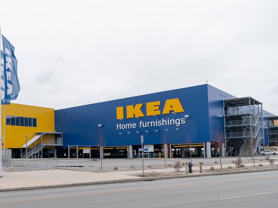 Exterior view of an IKEA retail store.