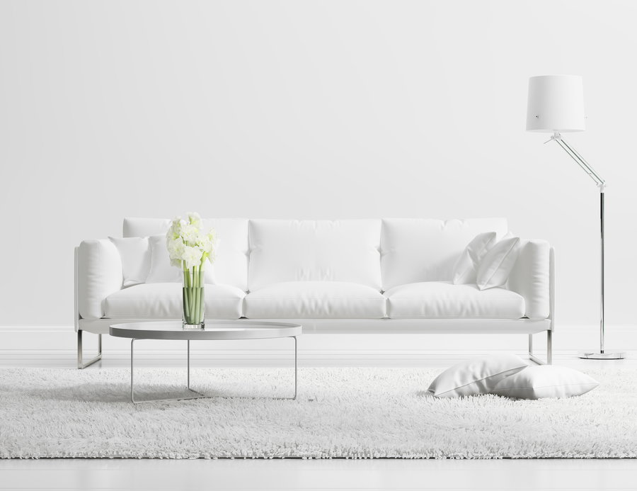 Sleek, white minimalist pieces might be cool here and there, but an all-white interior is just too much.
