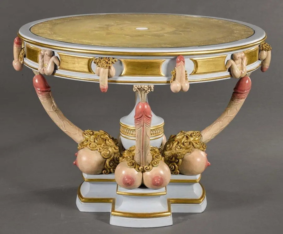 Colorized re-creation of Catherine the Great's erotic table.
