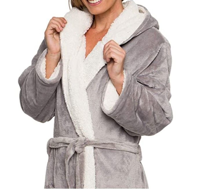 Fleece and Sherpa-Lined Bath Robe from Amazon.