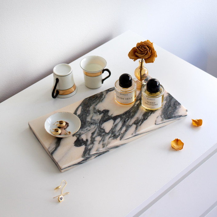 Marble vanity tray by Brooklyn-based The Parmatile Shop, available through Minted's Direct-From-Artist collection.