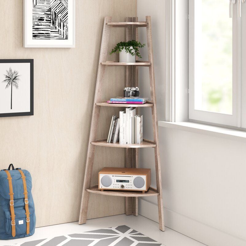 Solid Wood Corner Bookcase from Wayfair