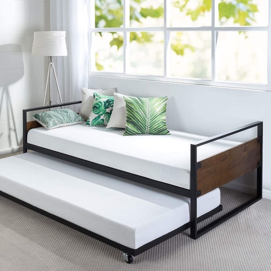 Zinus Suzanne Twin Daybed and Trundle Frame Set, as featured in Amazon's new collection of space-saving furniture.