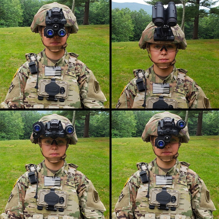 Soldier dons the Army's Enhanced Night Vision Goggle-Binocular (ENVG-B)  