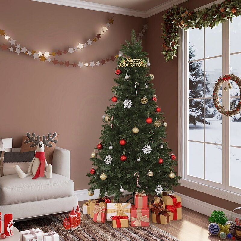 Five-foot-tall green Christmas tree currently on sale through Wayfair.