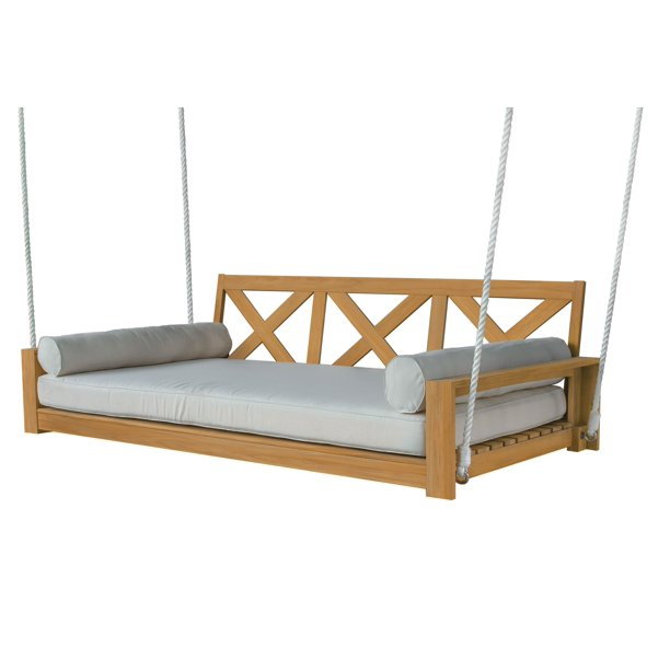 Ashbrook 3-Person Porch Swing, featured in Dave and Jenny Marrs' new outdoor collection for Walmart.