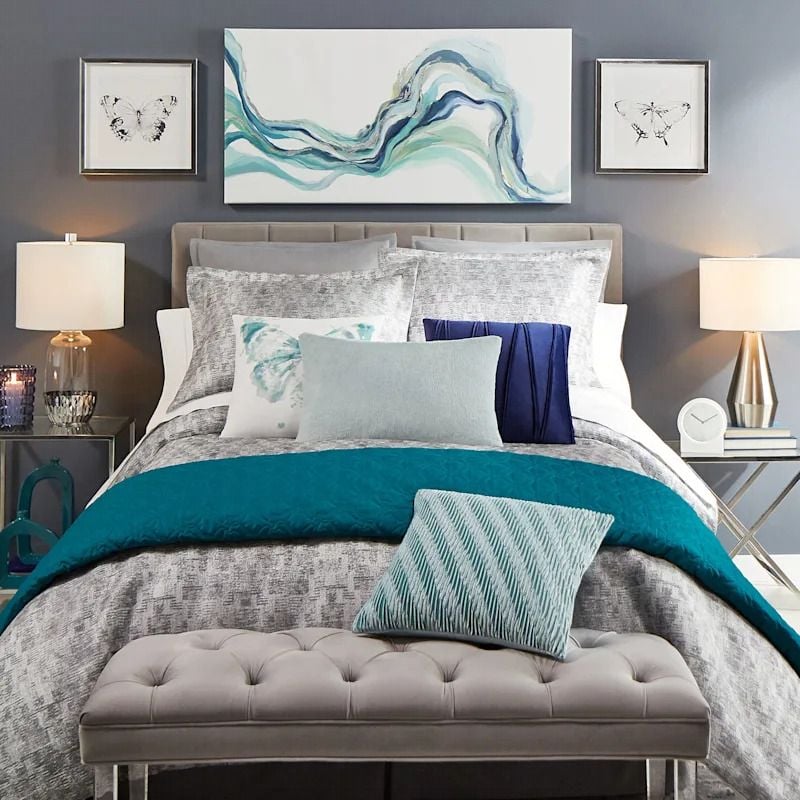 Butterfly-themed bedding and wall art featured in Laila Ali's new collection with At Home.