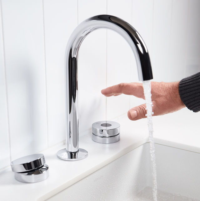 New touchless bathroom faucet from Kohler, unveiled virtually at CES 2021.