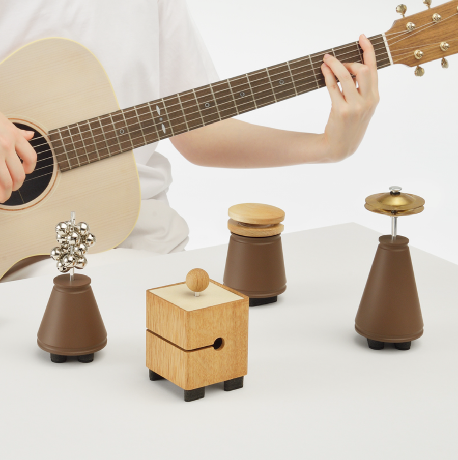 Four smaller bots make up the Stepping Out of Slate collection's RhythmBot metronome. 