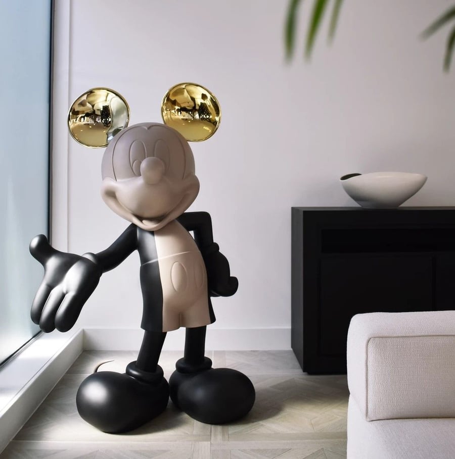 Life-size Mickey Mouse sculpture by Kelley Hoppen for Disney Home.