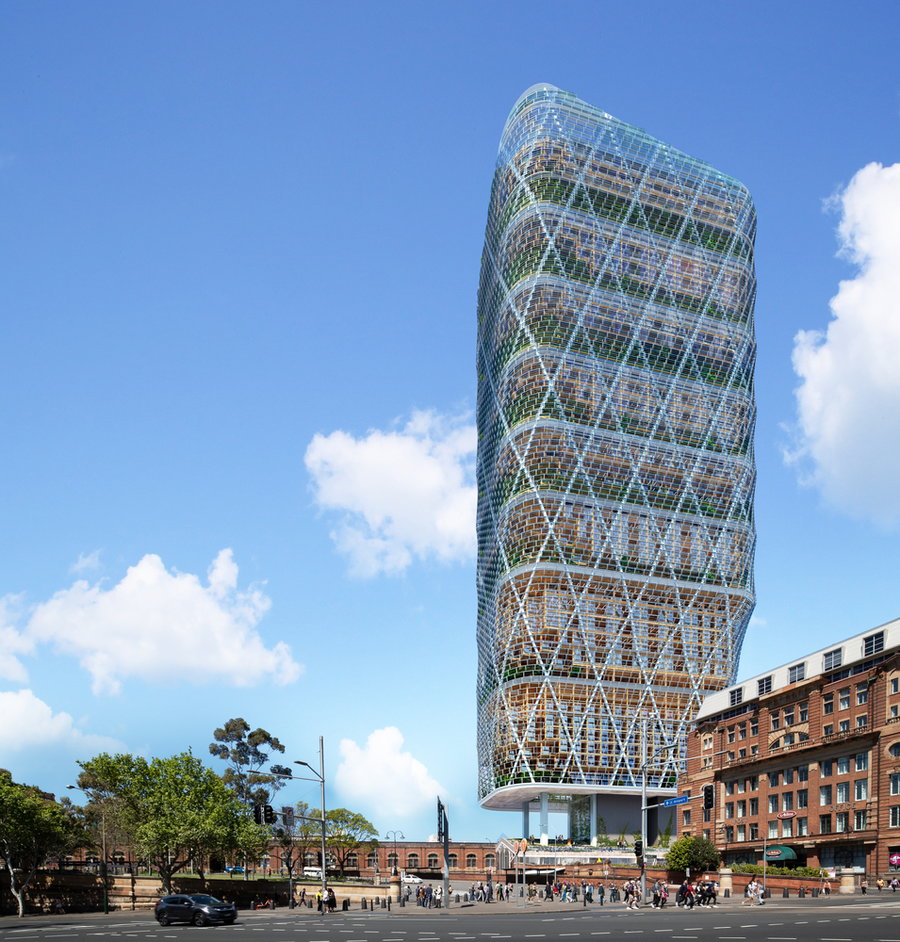 Renderings for the SHoP-designed Atlassian Sydney Headquarters, soon to be the world's tallest timber tower.  