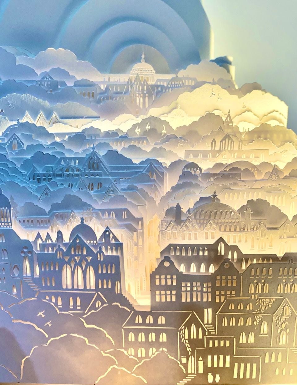 Intricate paper landscape by artist Ayumi Shibata.