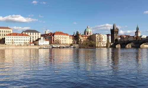 Hotel location by the Vltava Rver and Charles Bridge