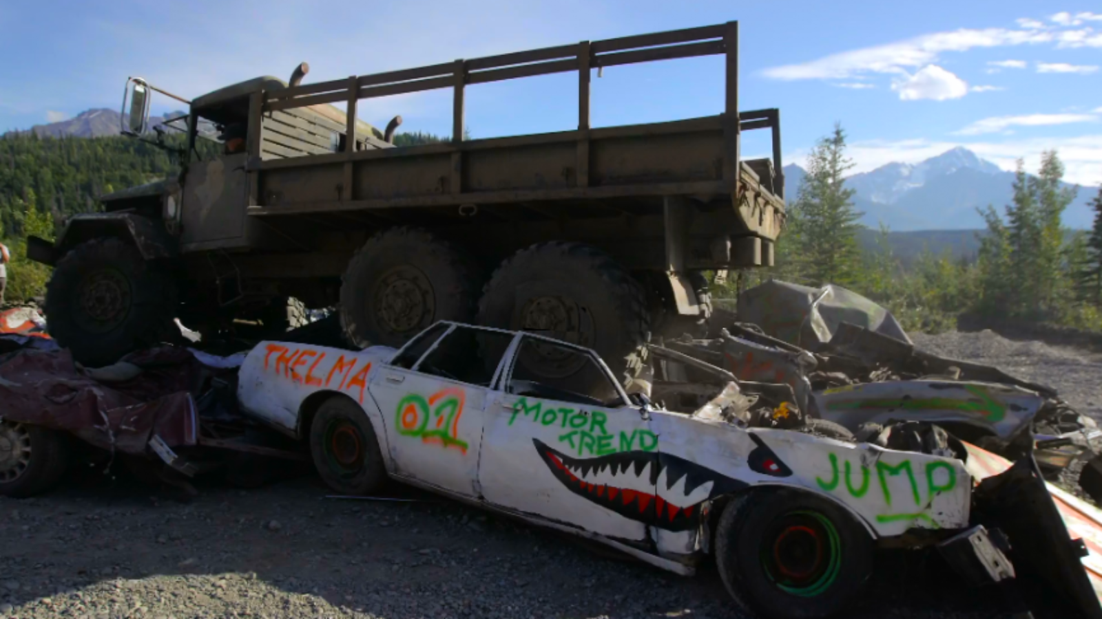 Roadkill Celebrates America By Launching Cars off a Cliff Fordtrucks