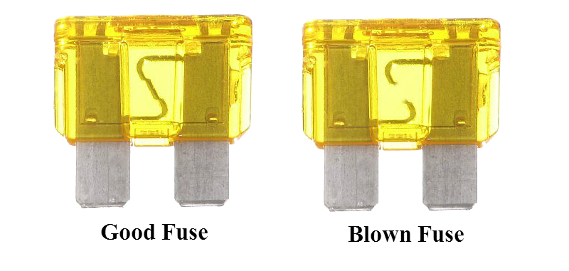 Good fuse and Blown fuse