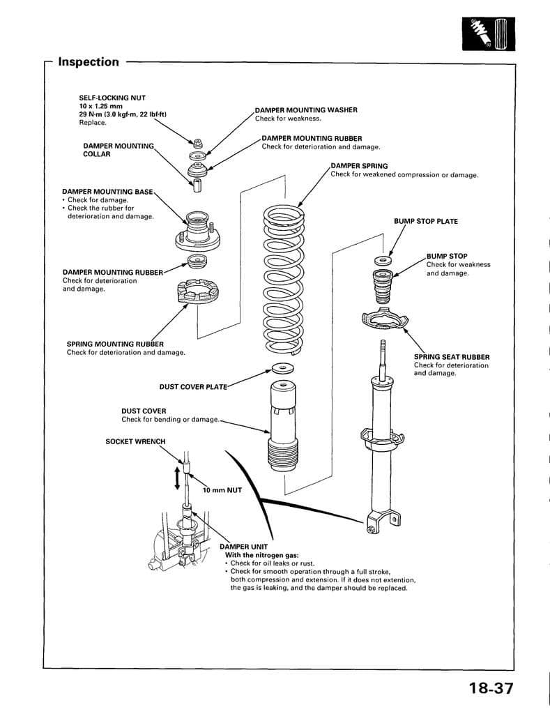Honda Accord rear shock assembly diagram