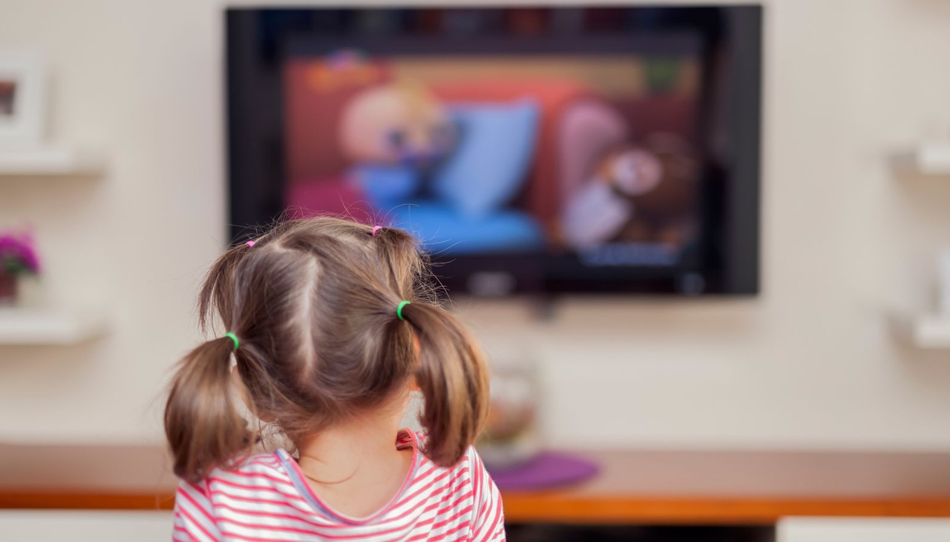 girl watching television