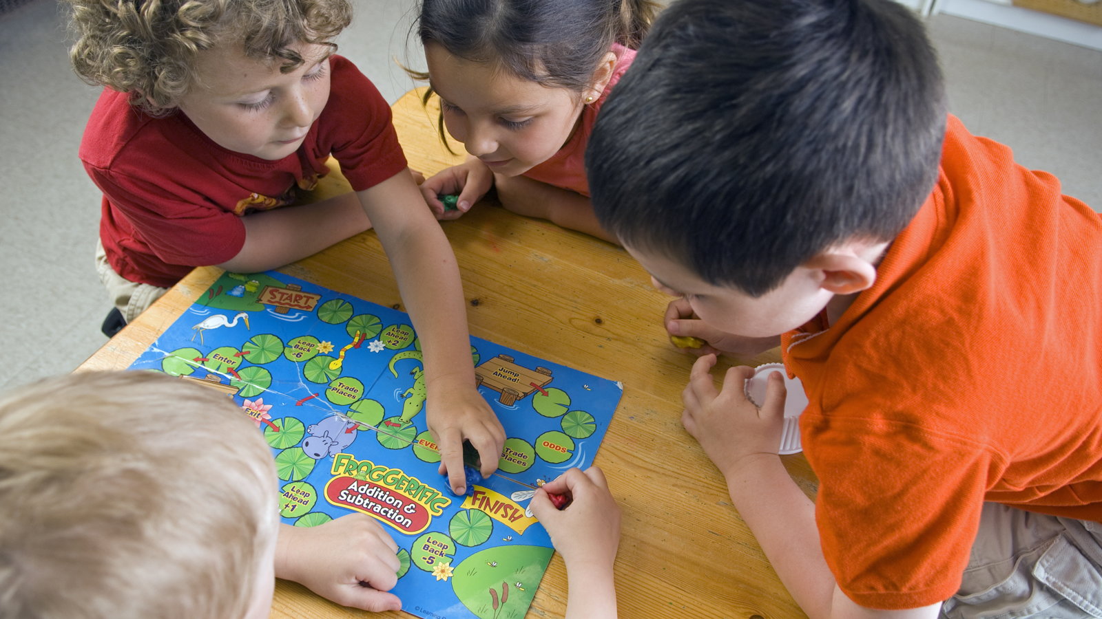 preschoolers playing a game