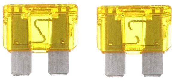 Good fuse on the left, blown fuse on the right.