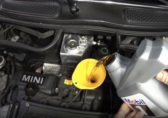 mini cooper s R52 R53 engine oil change drain how to DIY