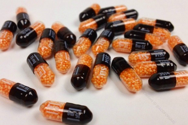 black and orange colored dexedrine pills