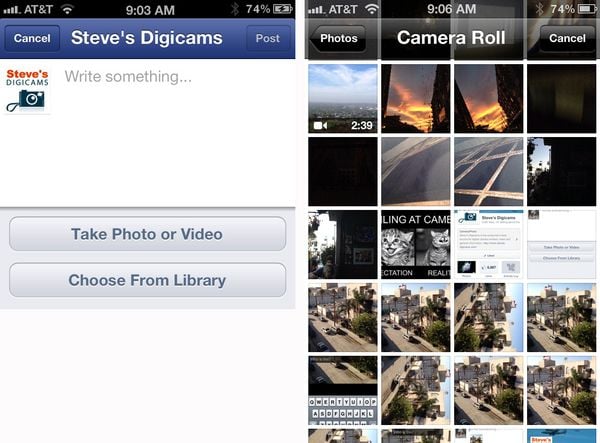 How to post on facebook messenger from your camera roll on iphone or ipad