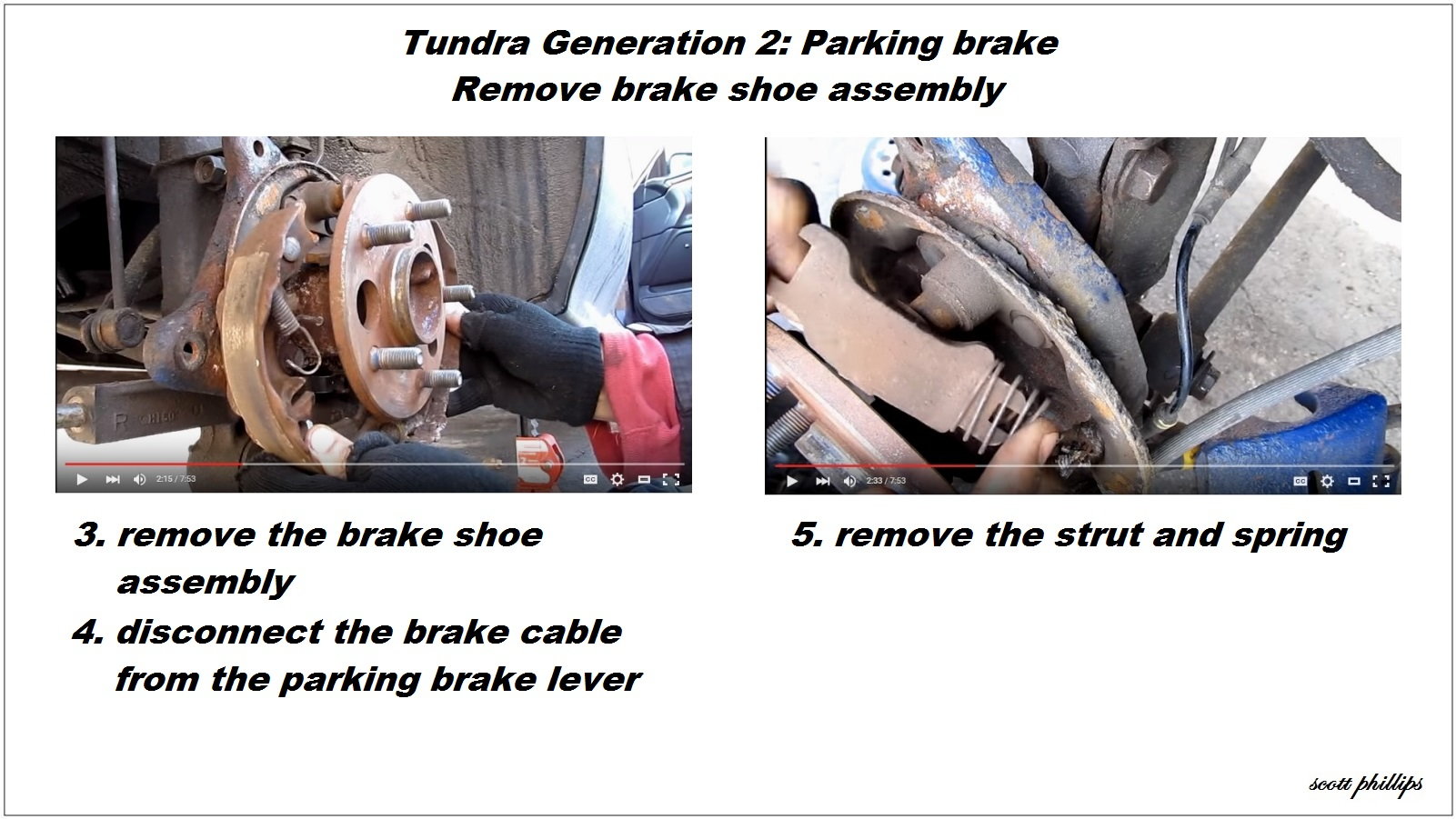 toyota tundra sequoia parking brake drum shoe replacement adjust how to DIY
