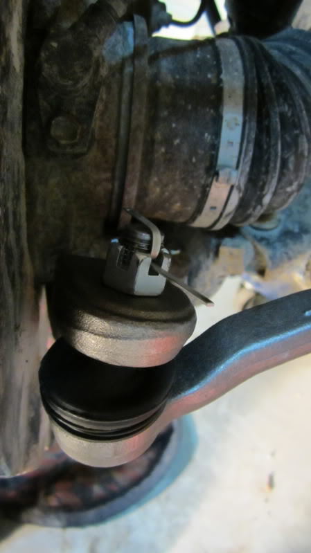 Tie rod end installed back in lower ball joint