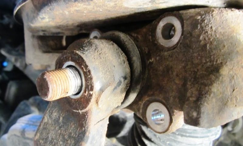 Lower ball joint with bolt removed