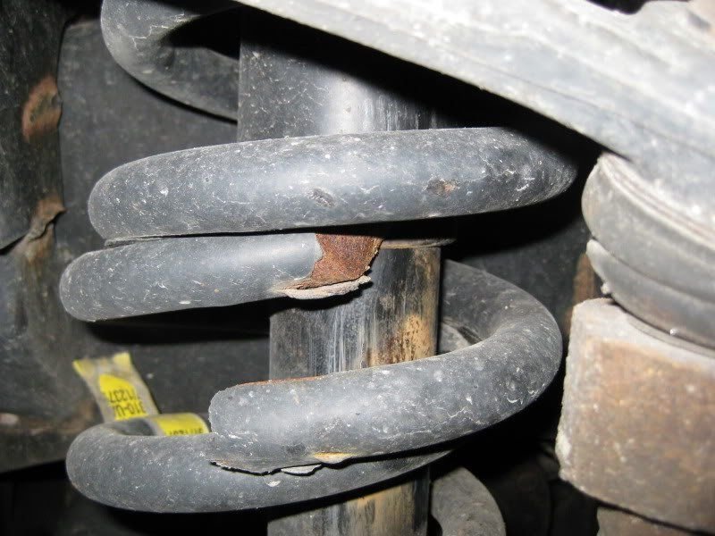 Cracked and rusty coil spring