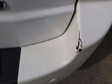 Rear bumper damage