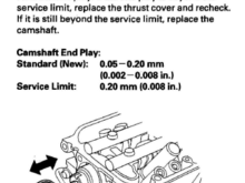 Camshaft End Play measurement