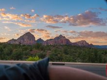 Sunset Cruise in Sedona after picking up the car