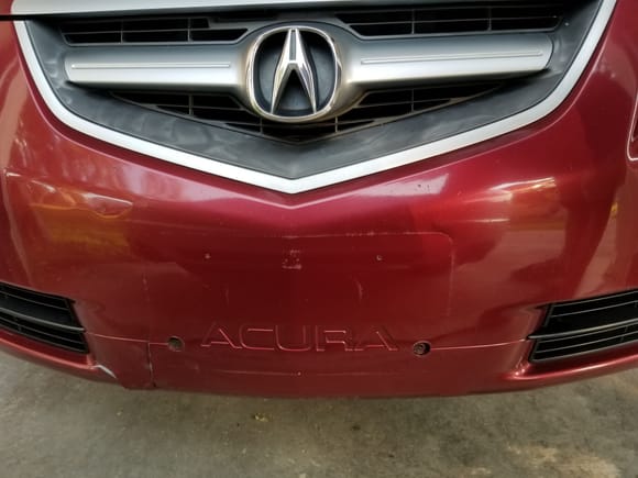 License plate scuff outline. May just do a new bumper