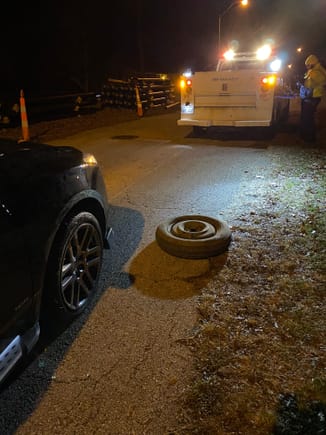 Aaa guy said he hit the same huge pot hole and said DAMM that thing was big and I see why your tire blew 