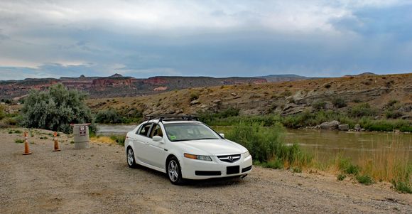 Parked next to the Colorado River in Fruita, CO.