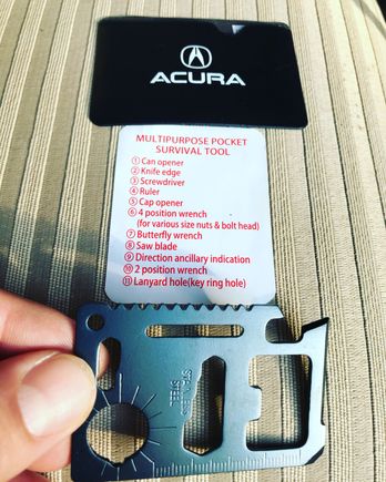 Acura Survival Card.