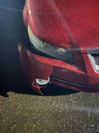 Friend of mine somehow managed to do this but luckily the only thing damaged is the bumper, fog light assembly is okay. I have a OEM replacement bumper being repainted now to replace. I’m also having the same shop repaint an extra front aspec lip as well.