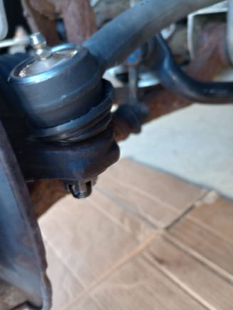 new tie rod is this seated properly or too much angle