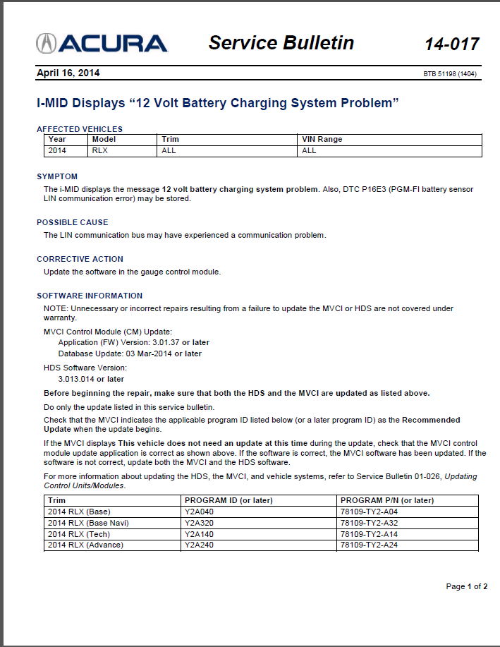 Warning 12 Volt Charging System Problem