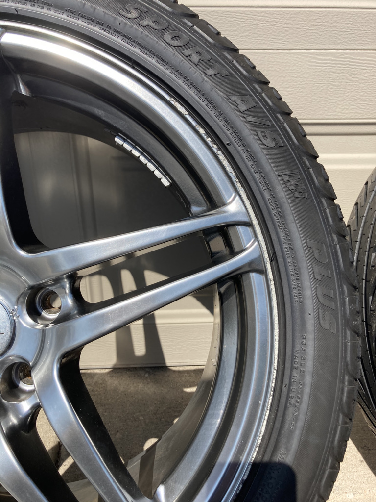 Wheels and Tires/Axles - FS: 5 Wheels & Tires - Exel Ennio 18x8 5x114.3 on Michelin Pilot Sport A/S+ 245/40/18 - Used - 0  All Models - Naperville, IL 60564, United States