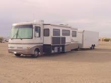 Current RV and Pace trailer at Glamis