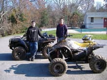 me and my buddy after doing a little bit of mud riding at his house, back when i had the magnum                                                                                                         