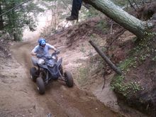 Tuleman clearing the suicide hill (notice the foot dangling above him...)