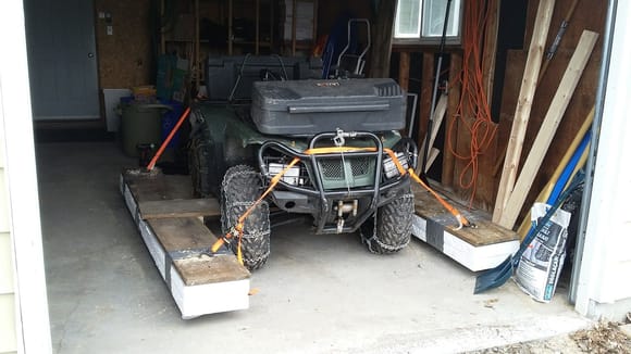 ATV with styrofoam pontoons