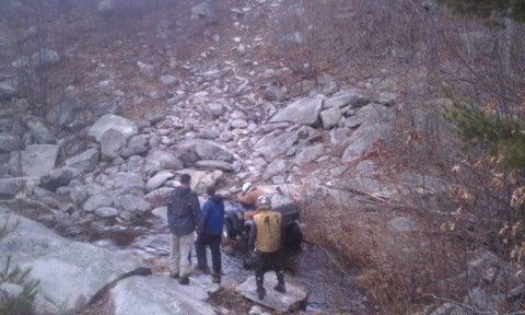 A crazy climb.  This is much steeper than it looks here.