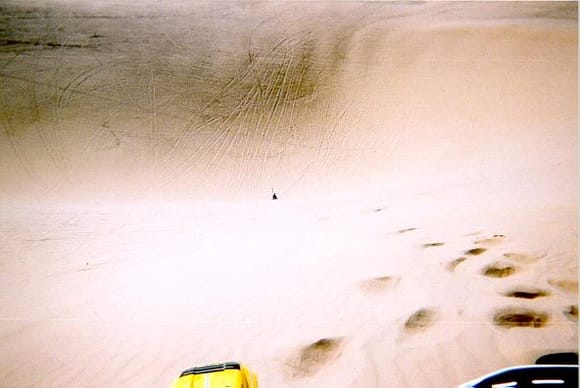 This is one of the tallest dunes at Glamis. You can see me at the bottom.                                                                                                                               